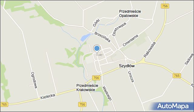 Szydłów powiat staszowski, Króla Władysława Łokietka, mapa Szydłów powiat staszowski