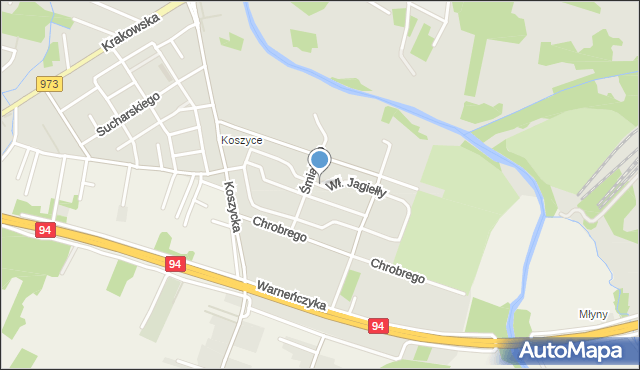 Tarnów, Króla Władysława Jagiełły, mapa Tarnów