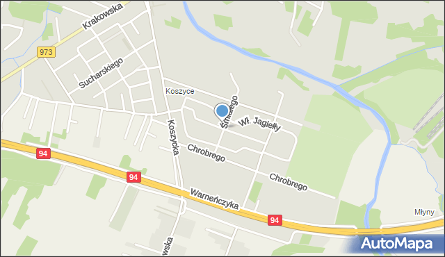 Tarnów, Królowej Jadwigi, mapa Tarnów