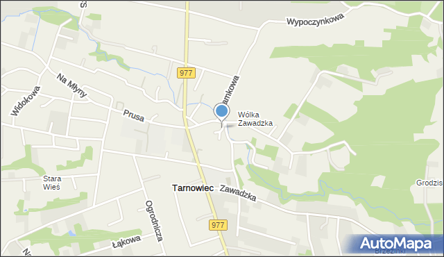 Tarnowiec gmina Tarnów, Kręta, mapa Tarnowiec gmina Tarnów