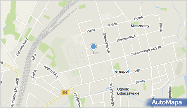 Terespol powiat bialski, Krótka, mapa Terespol powiat bialski