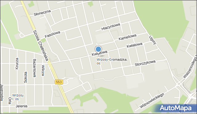 Toruń, Krokusowa, mapa Torunia