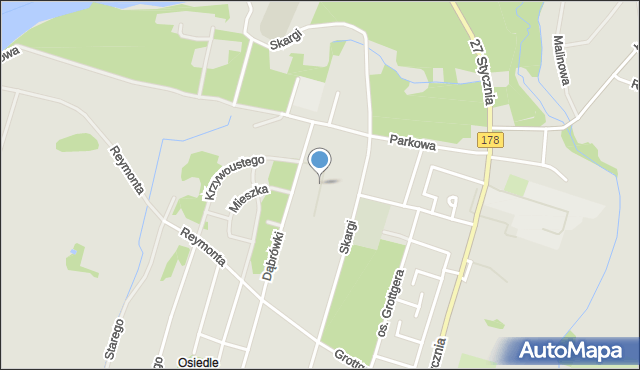Trzcianka powiat czarnkowsko-trzcianecki, Królowej Marysieńki, mapa Trzcianka powiat czarnkowsko-trzcianecki