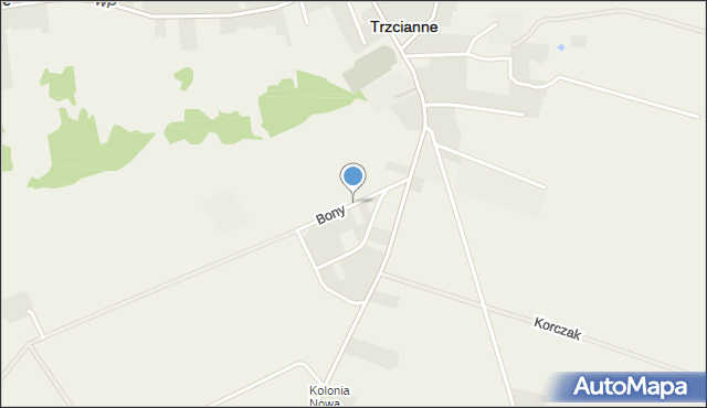 Trzcianne, Królowej Bony, mapa Trzcianne