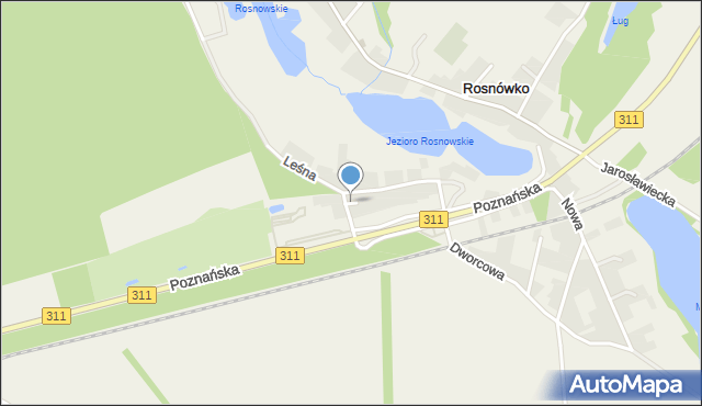 Trzebaw gmina Stęszew, Kręta, mapa Trzebaw gmina Stęszew