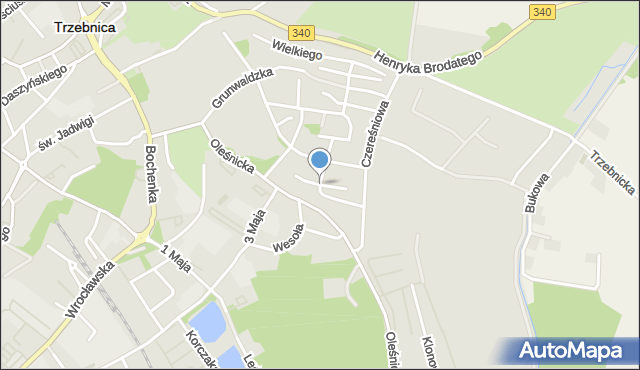Trzebnica, Króla Władysława Łokietka, mapa Trzebnica