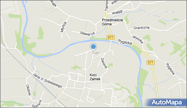 Tuchów, Krótka, mapa Tuchów