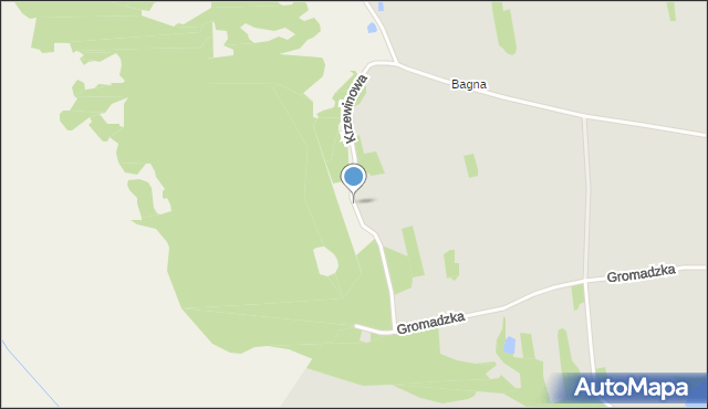 Tuliszków, Krzewinowa, mapa Tuliszków