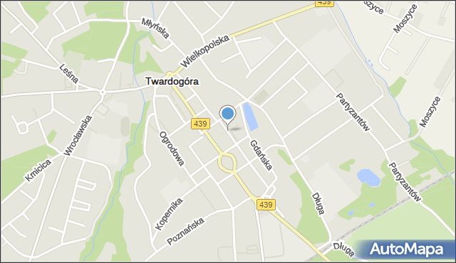 Twardogóra, Krótka, mapa Twardogóra