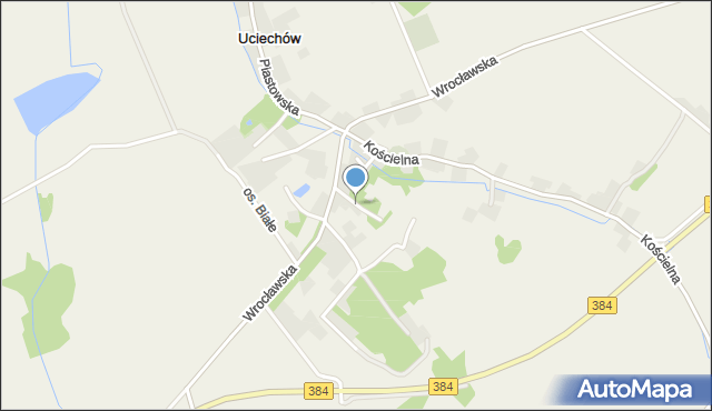 Uciechów gmina Dzierżoniów, Krótka, mapa Uciechów gmina Dzierżoniów