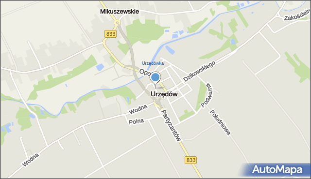 Urzędów, Krakowska, mapa Urzędów