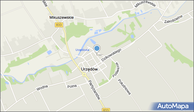 Urzędów, Królowej Jadwigi, mapa Urzędów