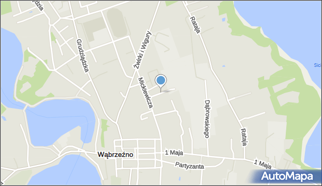 Wąbrzeźno, Krasińskiego, mapa Wąbrzeźno