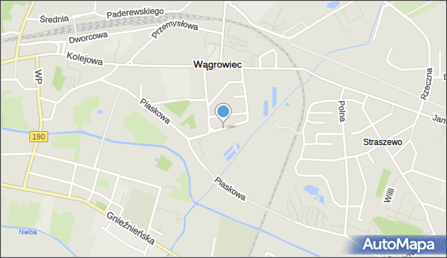 Wągrowiec, Kręta, mapa Wągrowiec