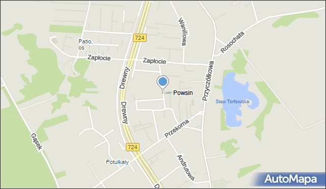 Warszawa, Kremowa, mapa Warszawy