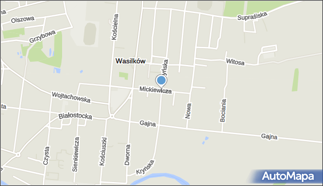 Wasilków, Kryńska, mapa Wasilków