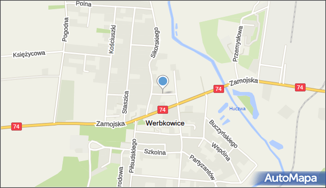 Werbkowice, Krótka, mapa Werbkowice