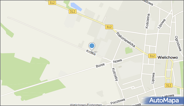 Wielichowo-Wieś, Krótka, mapa Wielichowo-Wieś