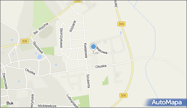 Wielka Wieś gmina Buk, Krokusowa, mapa Wielka Wieś gmina Buk