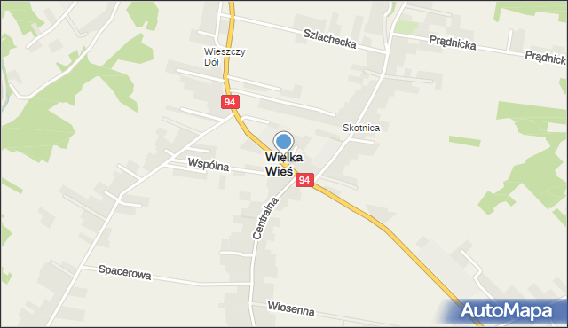 Wielka Wieś powiat krakowski, Krakowska, mapa Wielka Wieś powiat krakowski