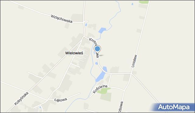 Wielowieś gmina Krotoszyn, Krotoszyńska, mapa Wielowieś gmina Krotoszyn