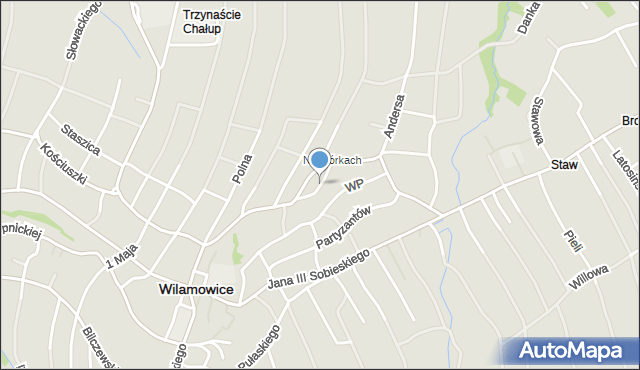 Wilamowice powiat bielski, Krótka, mapa Wilamowice powiat bielski