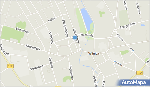 Witnica powiat gorzowski, Krótka, mapa Witnica powiat gorzowski