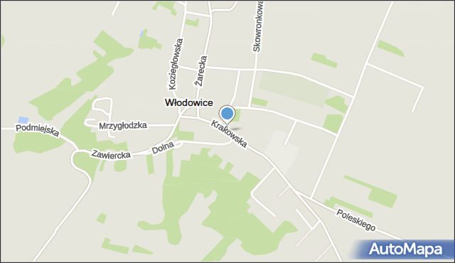 Włodowice powiat zawierciański, Krakowska, mapa Włodowice powiat zawierciański