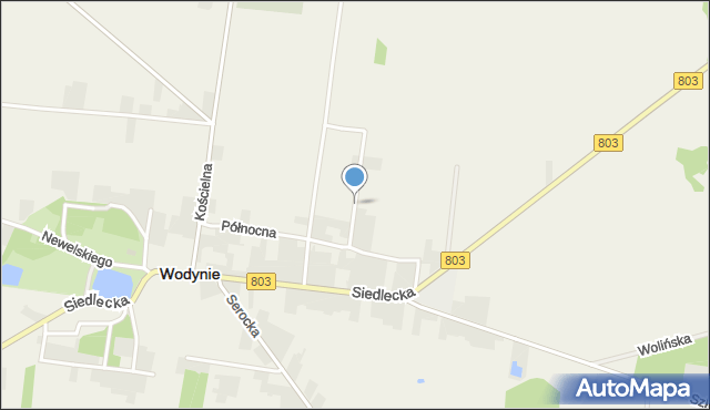 Wodynie, Krótka, mapa Wodynie