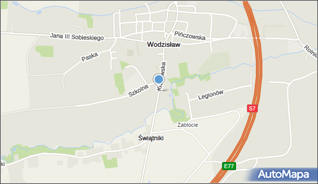 Wodzisław, Krakowska, mapa Wodzisław