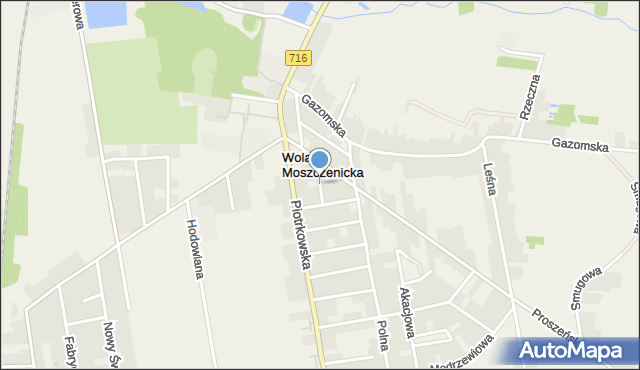 Wola Moszczenicka, Krzywa, mapa Wola Moszczenicka