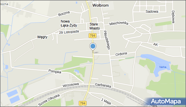 Wolbrom, Krakowska, mapa Wolbrom