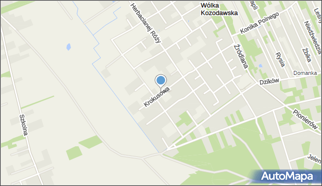 Wólka Kozodawska, Krokusowa, mapa Wólka Kozodawska