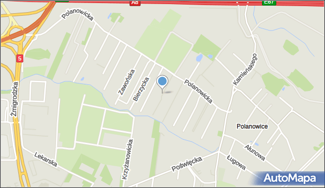 Wrocław, Krośnicka, mapa Wrocławia