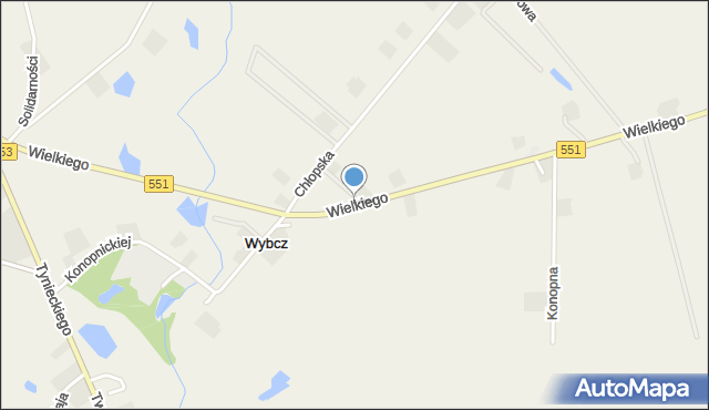 Wybcz, Króla Kazimierza Wielkiego, mapa Wybcz