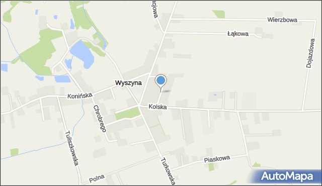 Wyszyna gmina Władysławów, Królowej Jadwigi, mapa Wyszyna gmina Władysławów