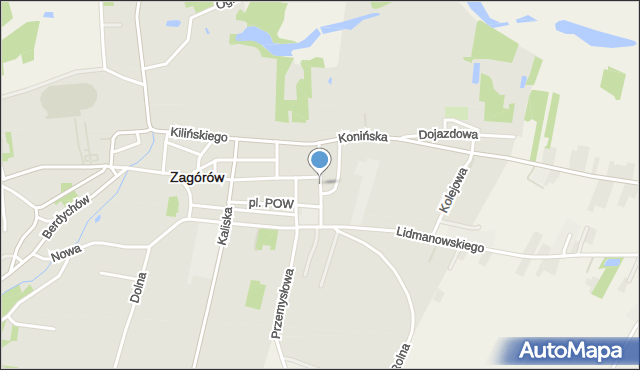 Zagórów, Krótka, mapa Zagórów