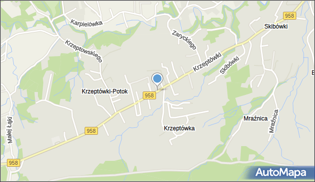 Zakopane, Krzeptówki, mapa Zakopanego