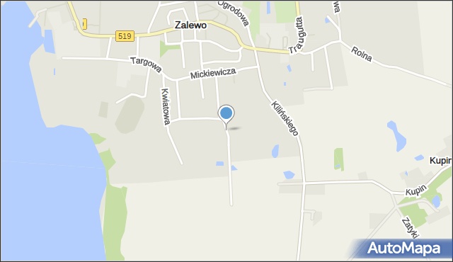 Zalewo powiat iławski, Krótka, mapa Zalewo powiat iławski