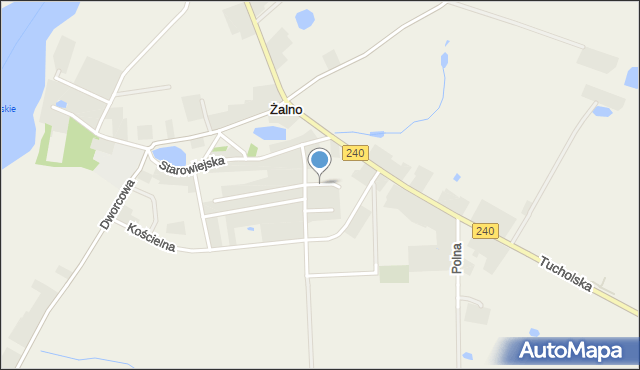 Żalno, Krótka, mapa Żalno