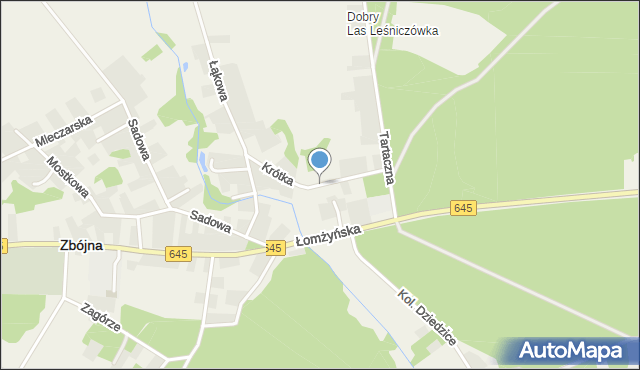 Zbójna, Krótka, mapa Zbójna