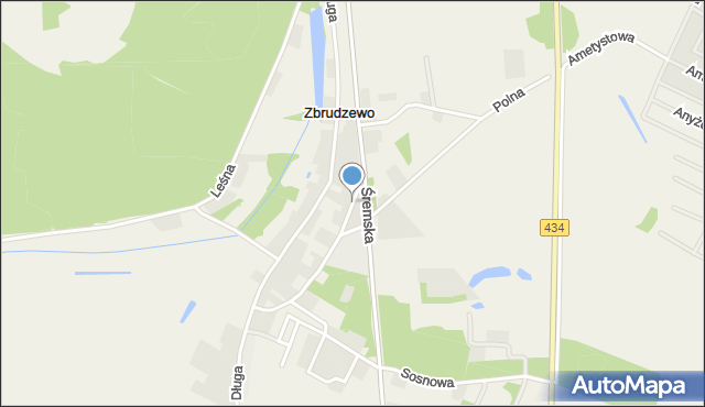 Zbrudzewo, Krótka, mapa Zbrudzewo