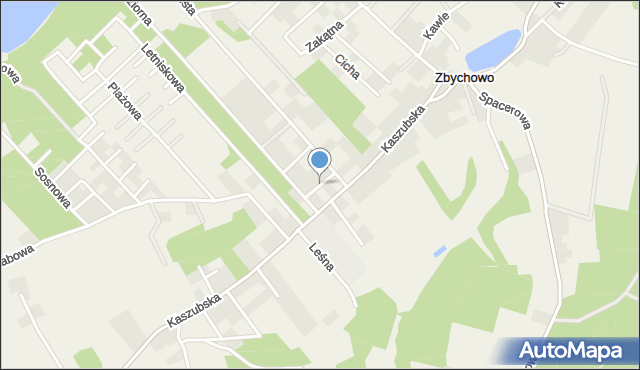 Zbychowo, Krótka, mapa Zbychowo