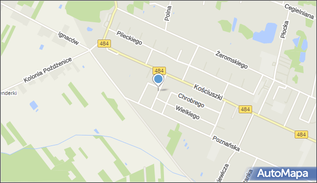 Zelów, Króla Władysława Łokietka, mapa Zelów