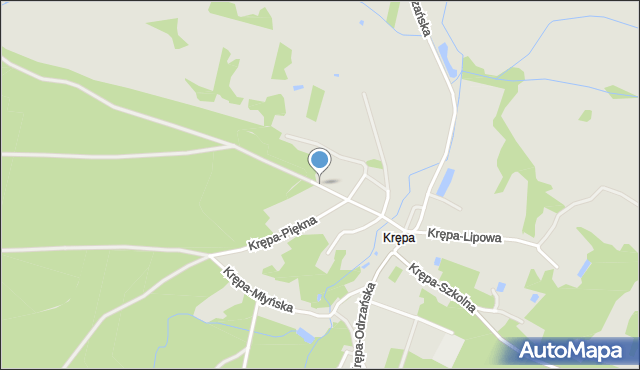 Zielona Góra, Krępa-Podgórna, mapa Zielona Góra