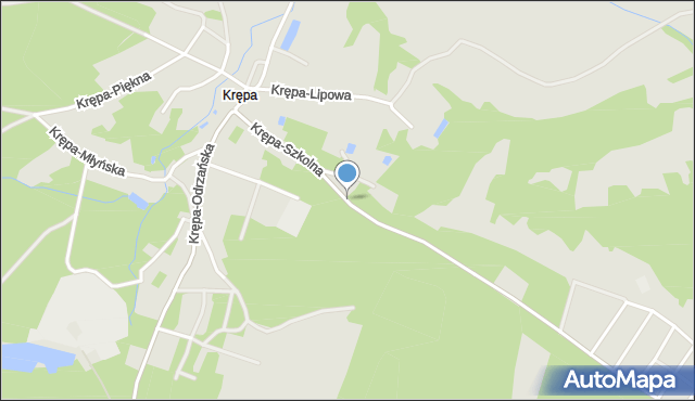 Zielona Góra, Krępa-Szkolna, mapa Zielona Góra
