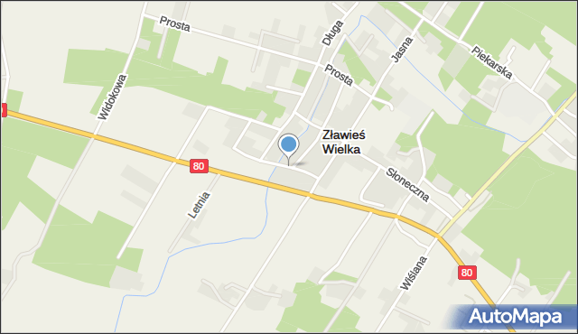 Zławieś Wielka, Krótka, mapa Zławieś Wielka