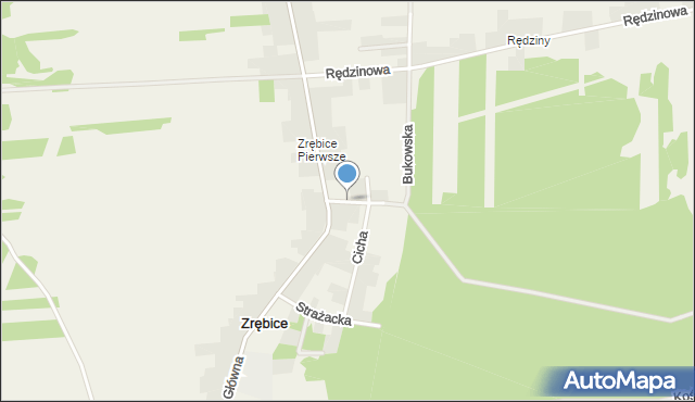 Zrębice, Krótka, mapa Zrębice