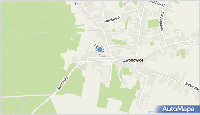 Zwonowice, Krasickiego, mapa Zwonowice