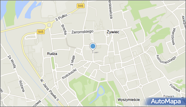 Żywiec, Króla Jana III Sobieskiego, mapa Żywiec